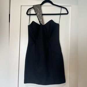 Michelle Mason black sexy studded mini dress Size 2